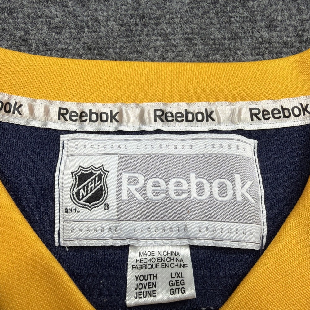 Buffalo Sabres Youth Hockey Jersey Blue Gold Size L/Xl Reebok NHL Mesh Blank - Picture 4 of 10
